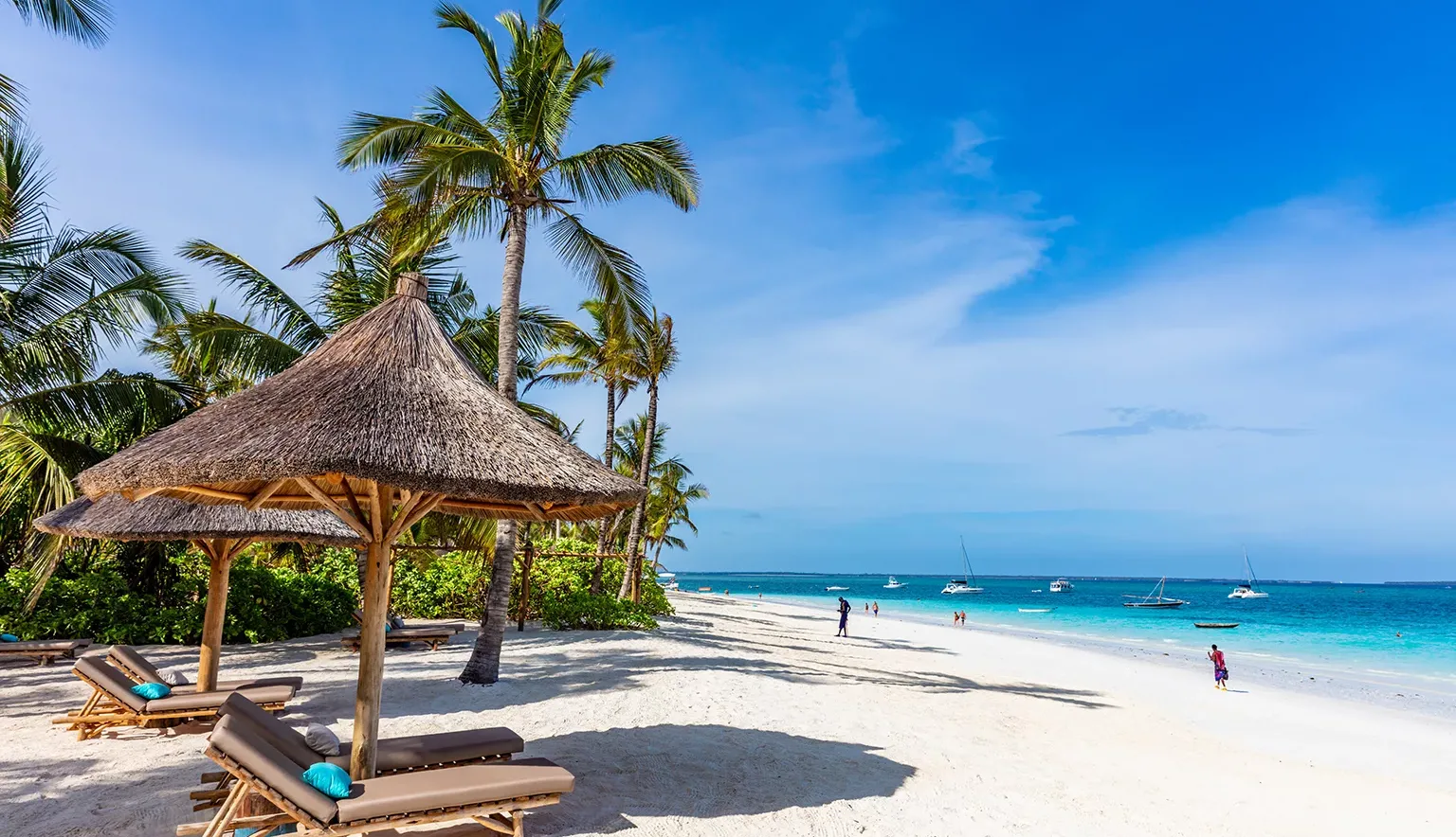 Zanzibar pristine white sand beach